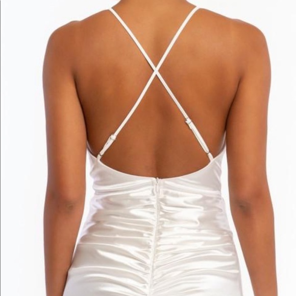 White stretch satin mini. Perfect for stagettes. - Picture 6 of 6